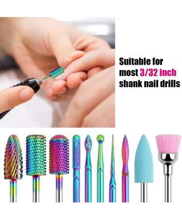 BELICOO Nail Drill Bits Sets 10pcs Professional Electric Nail Files Drill 3/32 Inches Tungsten Steel Diamanten Cuticle Nail Drill Tool Home Nail Salon - Rainbow) Rainbow-professional - Buy Online on GoSupps.com