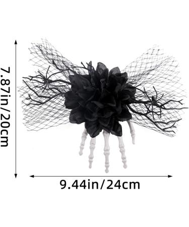 Gothic Hair Clips Rose Barrettes for Halloween Horror Festival Hair Pins Portable Hair Accessories for Women & Girls Black - Buy Online on GoSupps.com