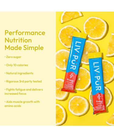 Energy Supplement Powder | Focus & Mental Clarity | Slow-Absorbing Natural Caffeine | Jitter-Free Energy | Vitamins B12 & C | NSF Certified | Lemonade Flavor | 15 Sticks - International Shipping Available - Buy Online on GoSupps.com