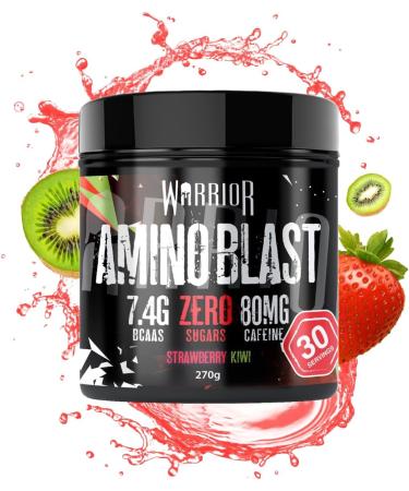Warrior Amino Blast 270g BCAA Powder Branched Chain Amino Acids Supplement Intra Workout & Recovery Energy Drink 30 Servings (Strawberry Kiwi) - Buy Online on GoSupps.com