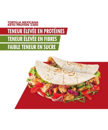 Keto Protein BestDiet - Tortillas de bl avec -35% de glucides en moins que les tortillas conventionnelles 22% de prot ines en plus 3 paquets de 8 tortillas mexicaines 320 g - Buy Online on GoSupps.com