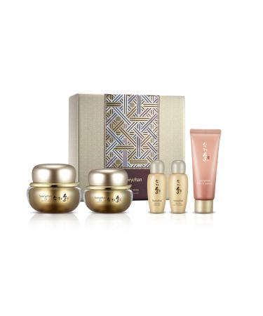 Sooryehan Boyun Luxury Korean Skin Care Gift Set (5.24 fl oz) - Red Ginseng Toner Emulsion Cleansing Foam & Moisturizer Cream by LG Beauty
