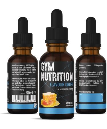 Flavour Drops Without Calories - 50ml Great Taste for Quark Yoghurt & More | Made in Germany Honey Flavoured - Dosing Pipette Included - Buy Online on GoSupps.com