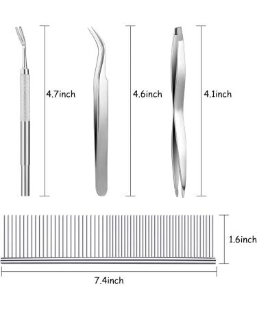 Boao Tick Removal Kit with 3 Plastic Removers & 3 Stainless Steel Tweezers for Pets - Light Blue - Buy Online on GoSupps.com