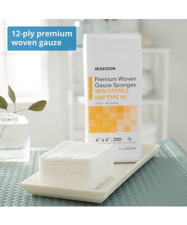 Buy McKesson Premium 12-Ply Woven Gauze Sponges - Non-Sterile Cotton 4x4 inches 2000 Total | International Shipping Available - Buy Online on GoSupps.com