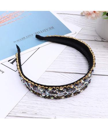 Lurrose Baroque Rhinestone Headband for Women | Wide Elastic Stretch Hair Accessories | International Shipping - Buy Online on GoSupps.com