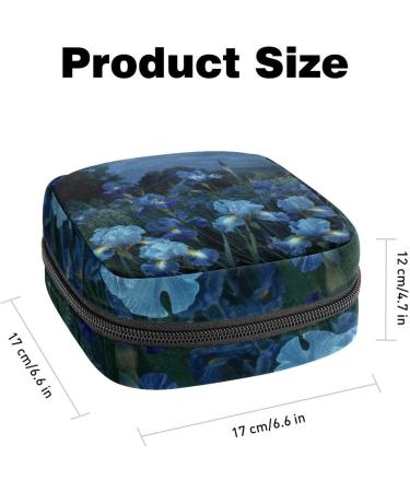 MUOOUM Menstrual Insert Pocket Zipper Bag for Women & Girls Stylish Purple Morning Glory Blossoms 4.7x6.6x6.6 in | Perfect for Tampons & Essentials - Buy Online on GoSupps.com