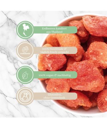  1001 Frucht 1001 Frucht Dried strawberries candied 500g I Dried fruits for yogurt Quark Cereal mix I Dried strawberries as an energy supplier I Candiate fruits for pastry I Top quality - Buy Online on GoSupps.com