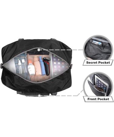 WANDF Foldable Duffle Bag Black 60L 24 Lightweight Travel Gym Sports Luggage - Buy Online on GoSupps.com