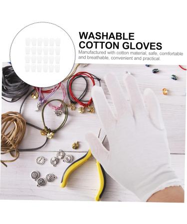 Beavorty 12 Pairs Washable Cotton Gloves Cotton Gloves Cotton Jewelry Gloves Jewelry Cotton Gloves Watch Jewelry Gloves Cotton Gloves for Dry Hands Glove Liners Work Heavy White Coin 21x11x7cm - Buy Online on GoSupps.com
