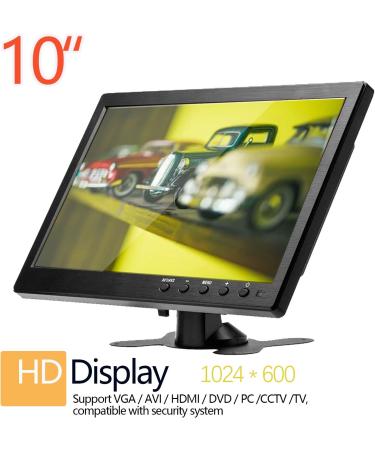 EKAT 10.1 Inch LCD Security CCTV Monitor HD 1024X600 with HDMI, BNC, AVI, VGA Inputs - Compatible with PC, CCTV Camera, Car DVR - Buy Online on GoSupps.com