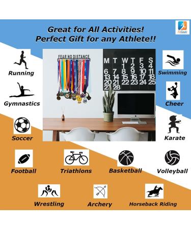 FitGoalz Custom Race Medal Display Rack - Medal Holder for Marathon Runner & Athletes | Wall Display for Sports Awards - FND Black - Buy Online on GoSupps.com
