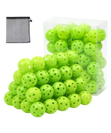 50 Pack Plastic Golf Balls Practice Limited Flight Golf Training Ball Hollow Swing Practice Indoor Golf Balls with Mesh Drawstring Bag for Backyard Driving Range or Outdoor Green