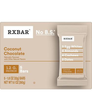 Buy RXBAR Coconut Chocolate Protein Bars (5 Count) - 12g Protein Gluten-Free Snacks 9.1oz Box - International Shipping Available - Buy Online on GoSupps.com