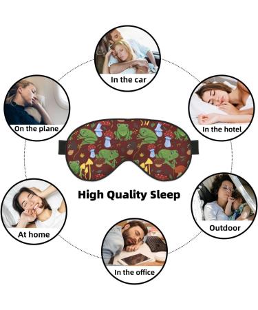 Frogs and Mushrooms Sleep Mask | Adjustable Double-Sided Eye Mask | Soft Sleep Covers for Relaxation & Eye Edema Relief - International Shipping Available - Buy Online on GoSupps.com