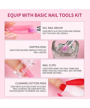 Saviland 150ML Slip Solution Poly Gel Kit for Nail Art - Anti-Stick Liquid with Nail Brush & Clips - Manicure Starter Set for DIY Home & Salon Use - Buy Online on GoSupps.com