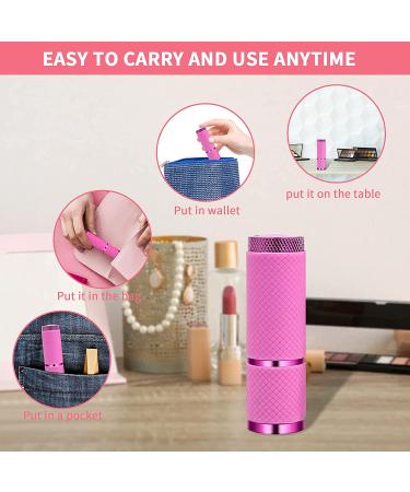Mini UV Nail Lamp for Gel Nails | Portable 9 LED Nail Dryer & French Nail Stamper (Pink) - Buy Online on GoSupps.com