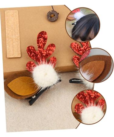 minkissy 4 Pairs Christmas Antler Hair Reindeer Hair Clips Reindeer Cosplay Costume Reindeer Barrette Hair Clips for Girls Party Headdress Antlers Headband Flocked Plastic Woman - Buy Online on GoSupps.com