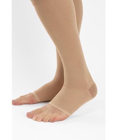 Buy Relaxsan M2050A Cotton Knee Highs Open Toe Class 2 Graduated Compression XL Beige - International Shipping Available - Buy Online on GoSupps.com
