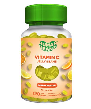Human Beanz Vitamin C Jelly Bean Gummies for Adults Immune Support Dietary Supplements Vegetarian 120 Citrus Blast Jelly Beans Kosher