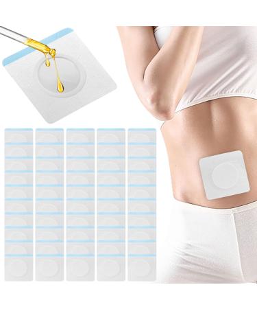 50 pi ces jetables patch nombril huile de ricin pour nombril 3.9 Inch auto-adh sif tanche castor oil pack Tr s absorbant Anti-fuite patch nombril Sans lavage (blanc)
