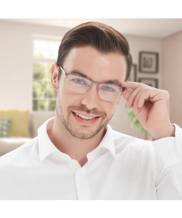 EYECEDAR 5-Pack Reading Glasses for Men Metal Gunmetal Half Frame Spring Hinges Eyeglasses Readers 1.00 Gunmetal 1.0 x - Buy Online on GoSupps.com