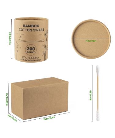 FOVURTE Bamboo Cotton Swabs 400 count - Organic Wooden Ear Buds for Gentle Cleaning - Buy Online on GoSupps.com