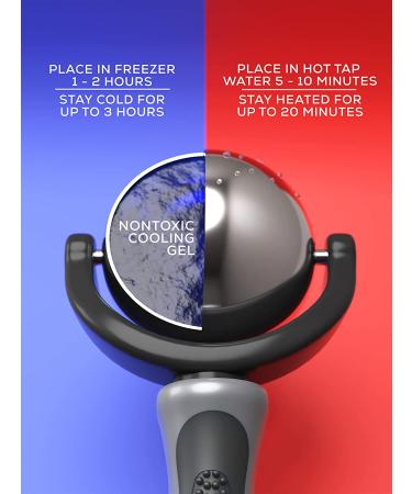 SubZero Cryosphere Cold Massage Therapy Ball | Portable Ice Roller for Pain Relief, Inflammation, Sprain, Stiffness | Zero Mess Ice Cup - Black & Gray - Buy Online on GoSupps.com