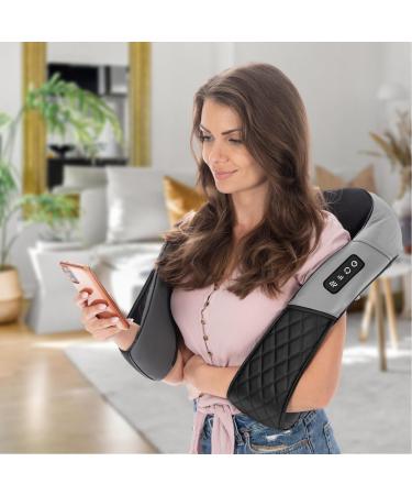 Fitleap Shiatsu Massager - Neck Bridge & Shoulder Massage Device for Muscle Pain Relief with Infrared Heat - Gray - Buy Online on GoSupps.com