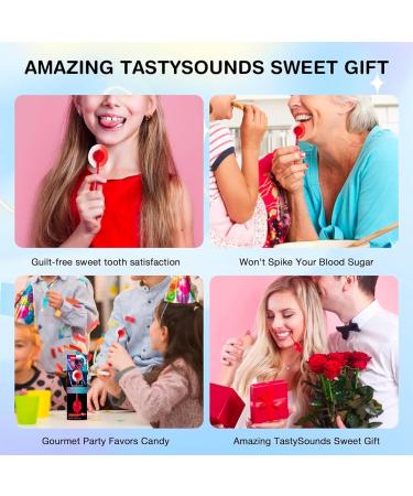 Amos TastySounds Candy Lollipop Strawberry Flavour 16g (Pack of 2) | Individually Packed Audio Music Lollipop - Buy Online on GoSupps.com