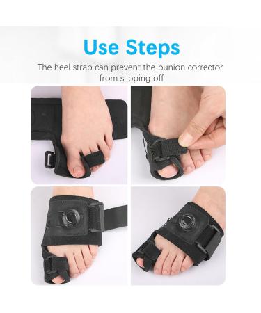 Adjustable Bunion Corrector for Men & Women - Orthopedic Big Toe Splint with Non-Slip Heel Strap for Effective Bunion Relief - Day & Night Support - Buy Online on GoSupps.com