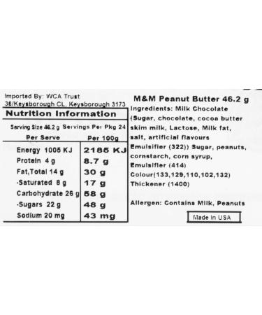 M&M Peanut Butter Chocolate 46g (Pack of 24) American Sweets and Candies - Buy Online on GoSupps.com