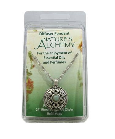 Nature's Alchemy Celtic Green Amazonite Antiquity Diffuser Pendant Necklace - Aromatherapy Jewelry for Wellness and Style - Buy Online on GoSupps.com