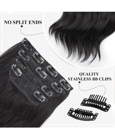 Lativ Clip in Hair Extensions - 4PCS Black Long Wavy Curly Hairpiece for Women - 20 Inches - Buy Online on GoSupps.com