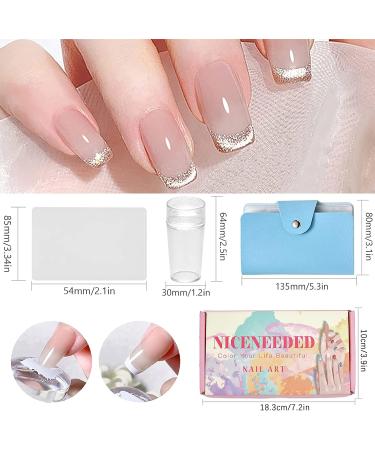 Nail Art Stamping Kit with 4 Nail Plates, Stamper, Scraper & Storage Bag - Leaves Pattern Image Plates for DIY Nail Decoration - Buy Online on GoSupps.com