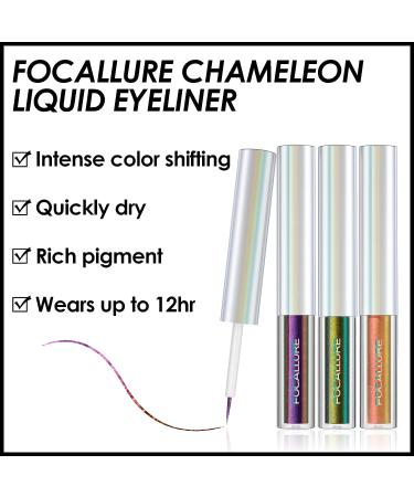 FOCALLURE Chameleon Liquid Eyeliner - Intense Color Shifting, Metallic Finish, Waterproof - ICY DRIPS 09 - Buy Online on GoSupps.com