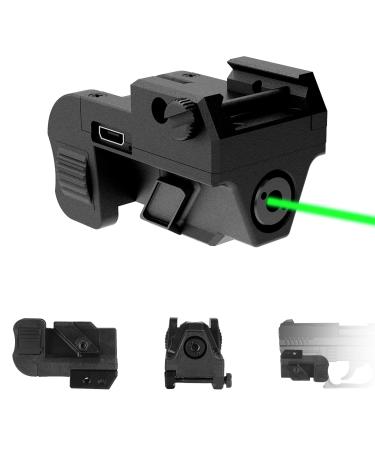 XYH-Win Low Profile Green Tactical Laser Sight USB Rechargeable Picatinny Rail for Taurus G2C G3C, Ambidextrous Control, Laser Class IIIA, 5mW