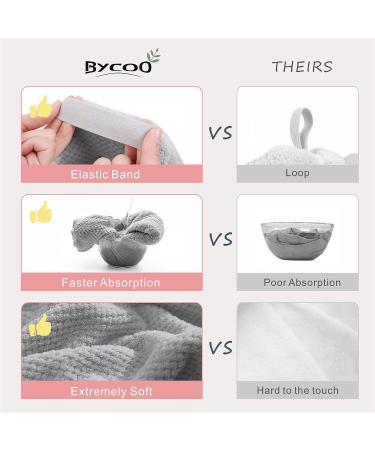 BYCOO Large Microfiber Hair Towel Wrap for Women - Anti Frizz Hair Drying Towel - Fast Dry & Super Absorbent - Gray - Buy Online on GoSupps.com