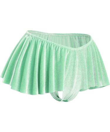 Women's Velvet Mid Rise Yoga Running Shorts - Hot Rave Booty Mini Pants in Light Green - Buy Online on GoSupps.com