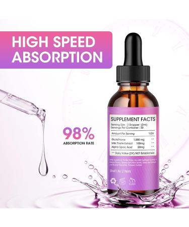 iMATCHME Liposomal Glutathione 1000mg Liquid Supplement with Milk Thistle Extract - Antioxidant & Liver Detox Cleanse Drops for Immune Health - Buy Online on GoSupps.com