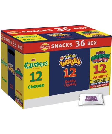 Walkers Crisps Snack Variety Box 36 Pack Quavers Baked Wotsits Mega Monster Munch Crisps Snack Mix Party Box Boxed Treatz