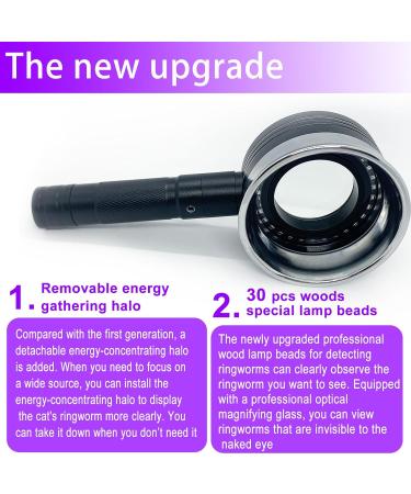 HUHKOUAE Wood's Lamp UV Black light Detector Portable With magnifying glass and Focus light halo for Analyzing Skin Vitiligo Detect Dog/cat Ringworm Detect pet Urine Detect Foodis moldy Detect - Buy Online on GoSupps.com