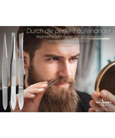 Premium Eyebrow Tweezers Set - Slanted Pointed & Straight 8cm | Precision Hair Tweezers for Perfect Eyebrows | International Shipping Available - Buy Online on GoSupps.com