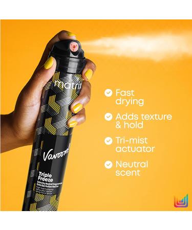 MATRIX Vavoom Triple Freeze Extra Dry Hairspray - 9 Oz | Adds Volume, Lift, 24 Hour Hold | Fast-Drying, Humidity Resistant | Neutral Fragrance - Buy Online on GoSupps.com
