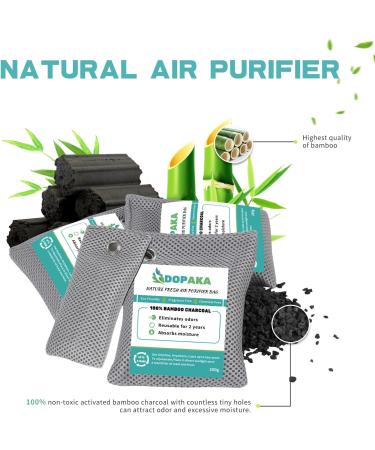 Natural Air Purifier Bags - Bamboo Charcoal Odor Absorbers & Moisture Eliminators | 12 Pack (6x200g + 6x75g) for Closet Shoes & Cars - Buy Online on GoSupps.com