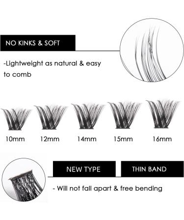 72 PCS D Curl 3D False Individual Cluster Lashes - Reusable Natural Look Soft Eyelashes - DIY Eyelash Extensions - 10-16MM - Dramatic Effect - Buy Online on GoSupps.com