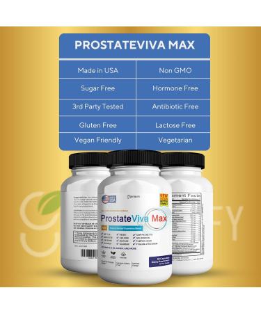 GREENVIFY ProstateViva Max Supplements for Men Capsules Health Supplements - Maximum Strength All Natural to Support Normal & Healthy Function (120 Capsules) - Buy Online on GoSupps.com
