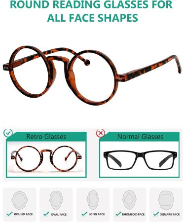 Eyekeper 4-Pack Oversized Round Glasses for Men & Women - Vintage Reading Aid (2 Black 2 Tortoise) with Spring Hinges +1.00 Strength - Buy Online on GoSupps.com