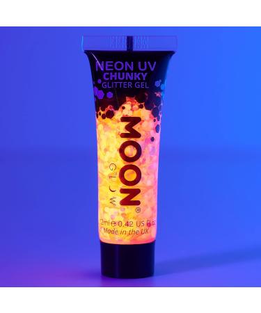 Neon UV Orange Chunky Glitter Gel - 12ml | Face & Body Glitter | Long-lasting Shine - Buy Online on GoSupps.com
