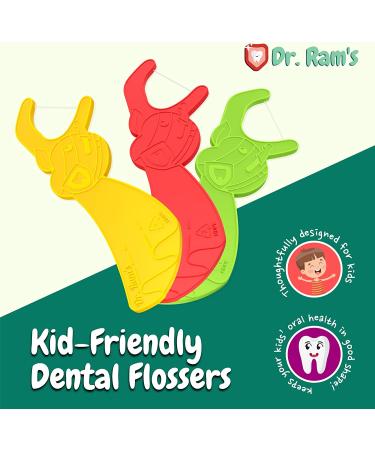 Dr. Ram's Kids Flossers 75-Pack - Fun Flexi Flossers with Gum-Friendly Design and Educational Puzzle - Light Citrus Fruit Scent for Kids - Buy Online on GoSupps.com